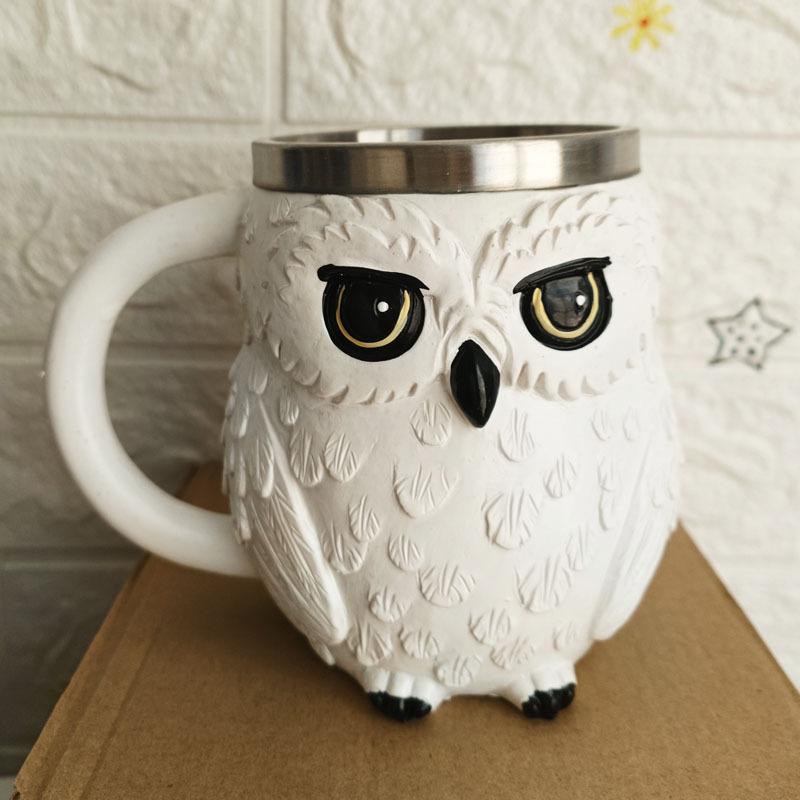 New Owl Coffee Cup Creative 3D Hedwig Original Stainless Steel Resin Mugs