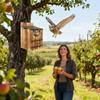 Eulenbox Holz Vogelhaus Wasserdicht Karbonisiertes Unterschlupf für Garten Außenfenster Eichhörnchen Taube Kolibri Nistkasten Heimdekoration