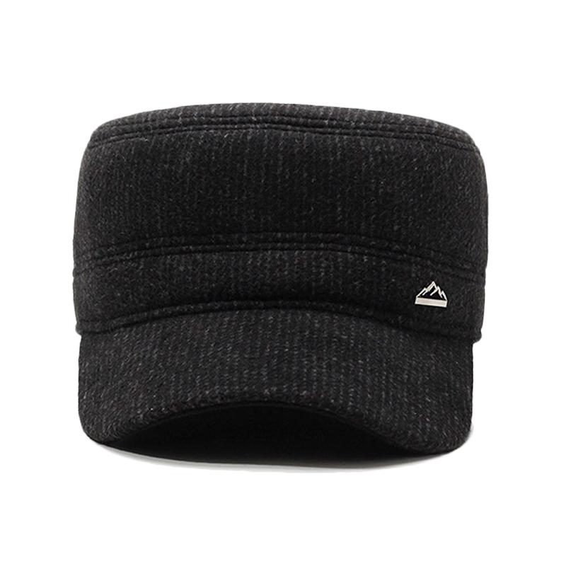 Zimní pánská čepice pro střední a starší osoby, ochrana sluchu, venkovní silná plochá čepice, táta