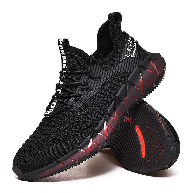 2025 New Lightweight Breathable Flying Woven Coconut Shoes Student Fitness Running Shoes Male Popcorn Soft Sole Sports Shoes