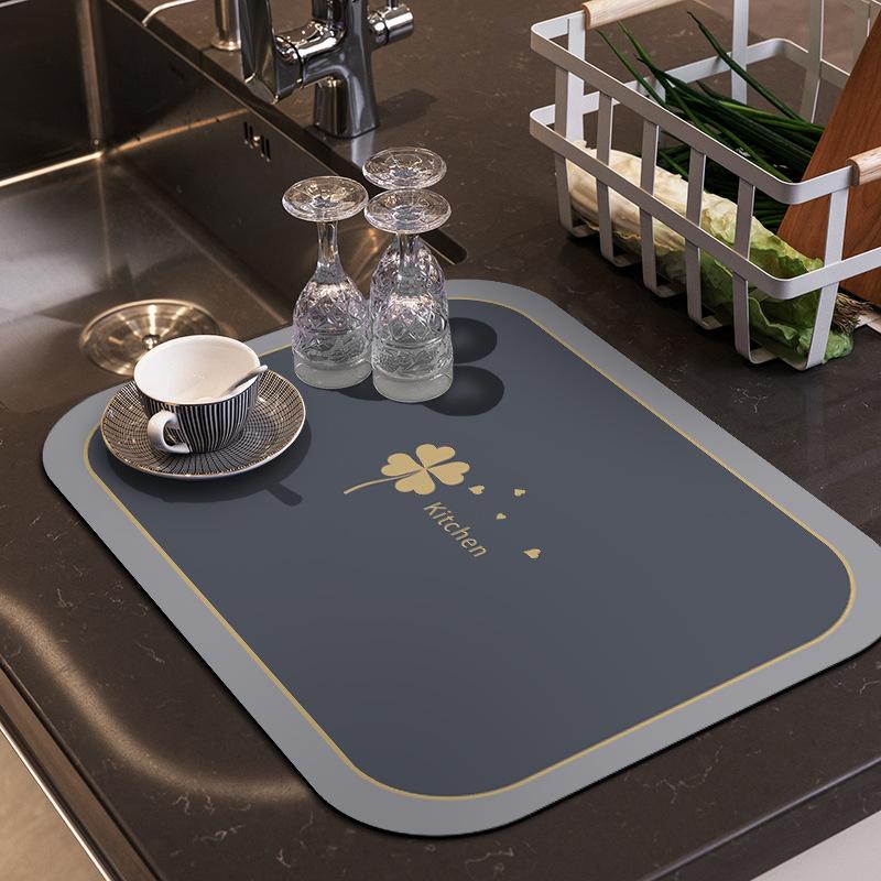 2 buc Covoraș de Drenaj Bucătărie Absorbție Apă Gospodărie Aparat de Cafea Anti-opărire și Anti-alunecare Covoraș de Masă