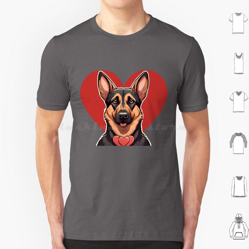 Cute Valentine German Shepherd Dog T Shirt Men Women Kids   Valentine Valentine Dog German Shepherd Cute Dog Dog In Heart