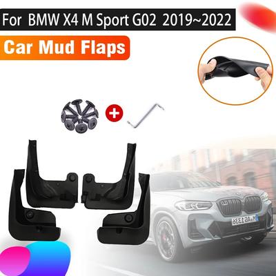 Guardabarros delanteros y traseros para BMW X4 2022, accesorios M40 ~2022 M Sport, 4 unidades.