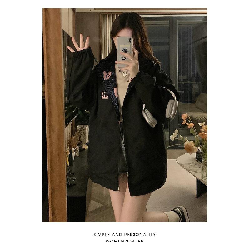 Girl in a reversible jacket2026New Spring and Autumn Thin Casual Jacket, Windbreaker