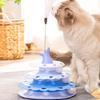 Cat Toys for Indoor Cats Pet Cat Turntable with Teaser Stick Kitten Roller Interactive Track Balls Tower for Hunting Exercising Indoor Play Greater