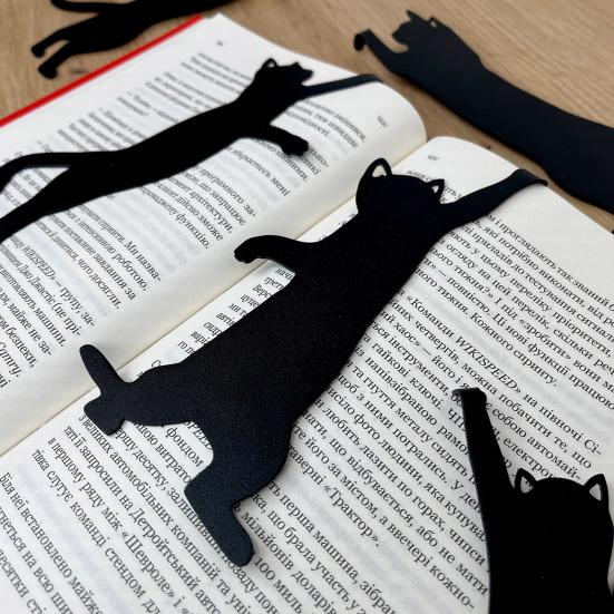 5 Stück schwarze Katzen-Lesezeichen, Metall, Katzenform, Seitenmarkierung für Buch