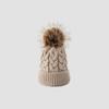 Europe, America, autumn and winter baby wool hat flanged single layer, solid color hairball twist children's knitted hat, spot supply