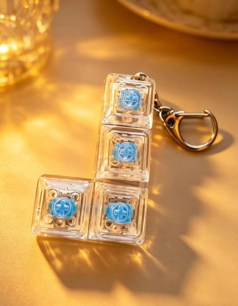 Beleuchtet LED Tastatur Schlüsselanhänger Fidget Spielzeug Clicker Sensorisches Spielzeug Stressabbau für Tastatur Schlüsselanhänger Fidget Gadget für Erwachsene Spielzeug