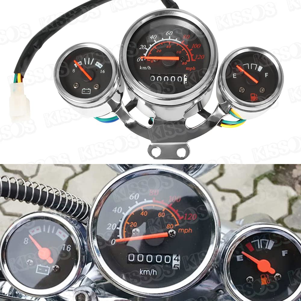 Motorcycle Instrument Meter Fuel General Speedometer, Cluster, Odometer, Kit, Voltmeter, Gauge, Purpose.