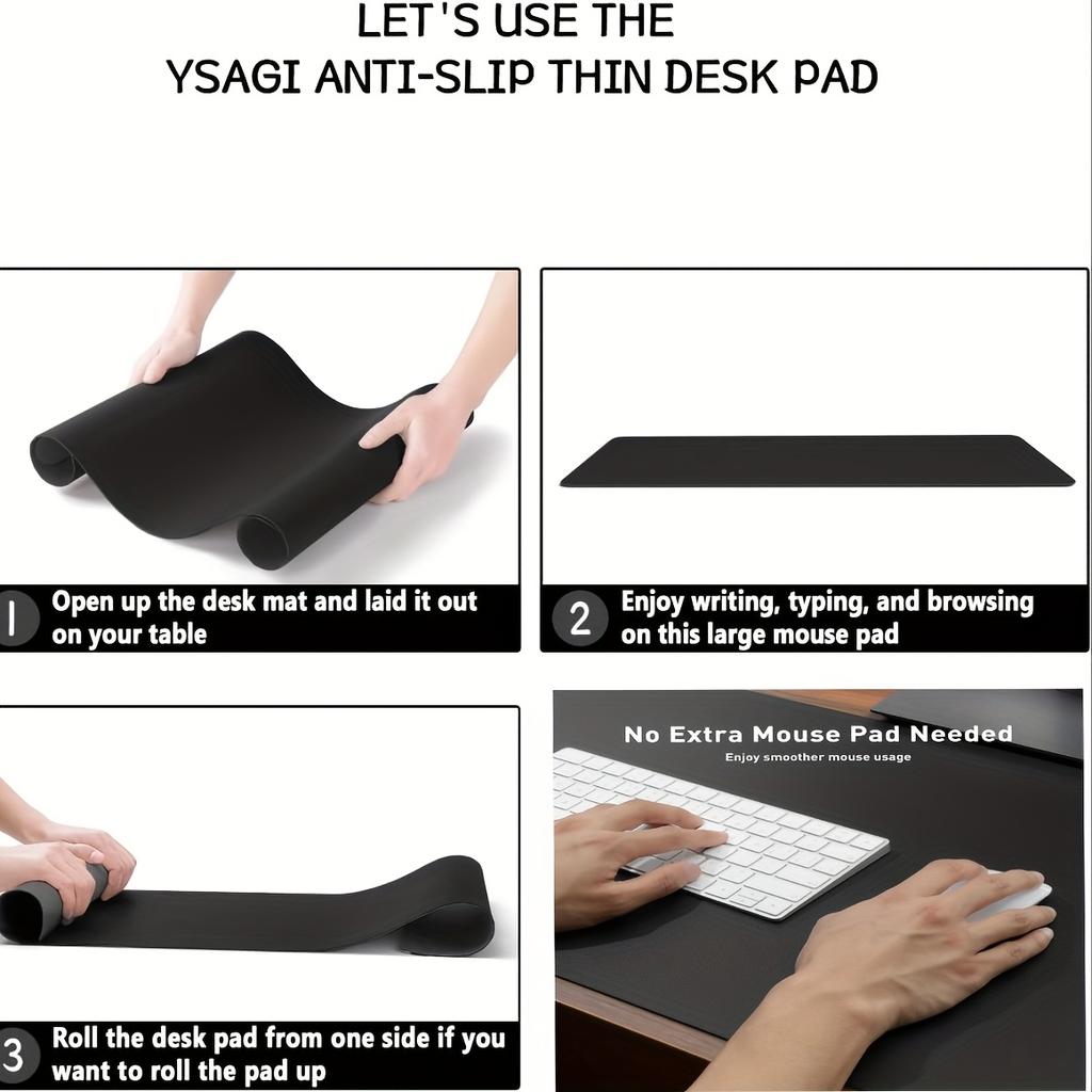 Faux Leather Desk Mat Protector, Mouse Pad, Office Desk Mat, Non-slip Faux Leather Desk, Laptop Desk Mat, Writing Pads for Office and Home Desks