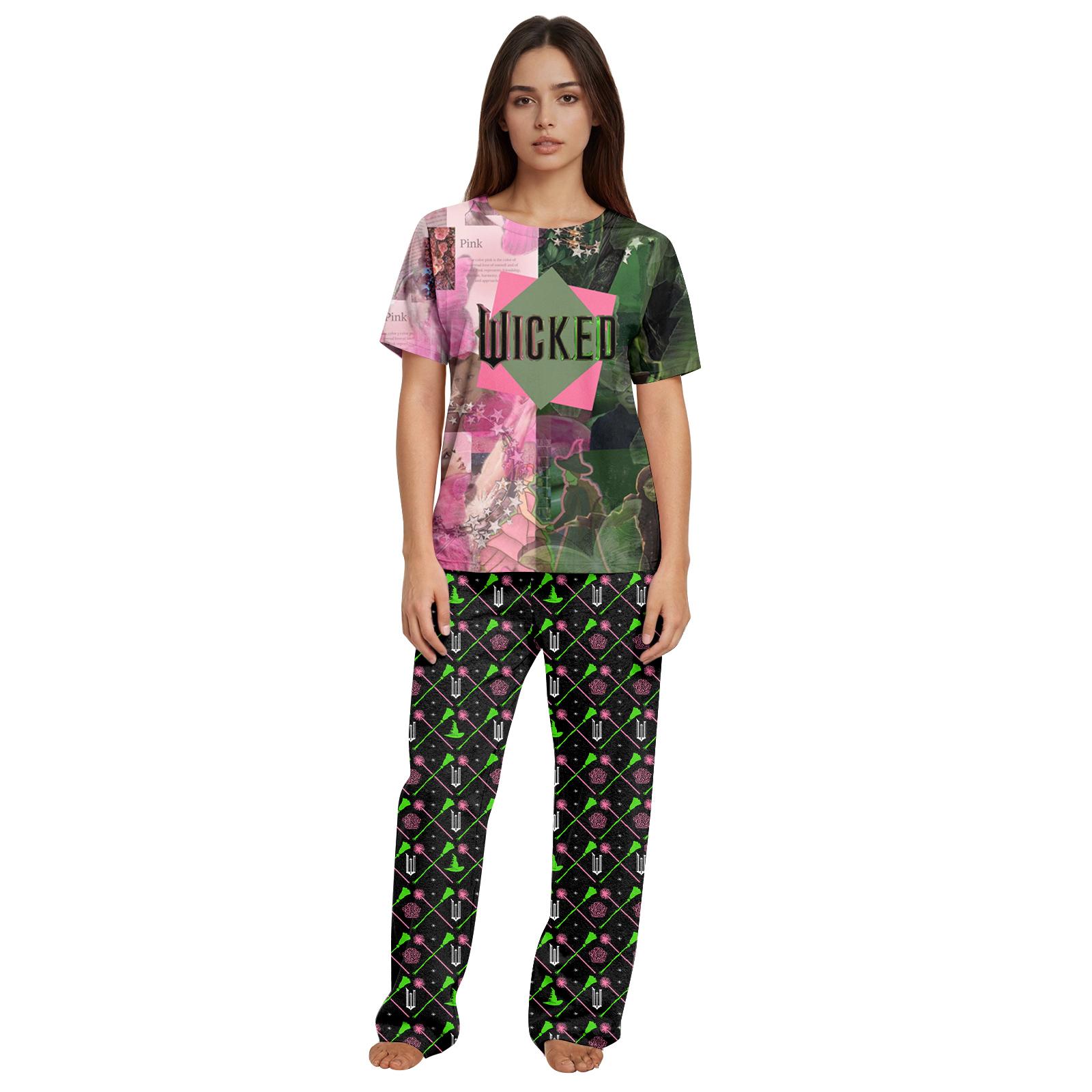 

Women s Casual Relaxed-Fit Printed T-Shirt and Pants Set S