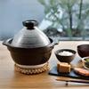 HARIO 2-3 cup rice pot with glass lid, visible inside, heat-resistant glass, ceramic, made in Japan GNR-200-B-W