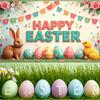Easter Outdoor Garden Decoration 2025 Bunny Door Cover Easter Party Supplies Background Easter Eggs Banner Photography Props