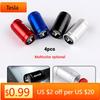 Car Sticker Tesla 4Pcs Aluminum Badge Car Wheel Tire Valve Stem Caps Cover For Tesla Model 3 Y S X Roadster Juguete SpaceX Cyber
