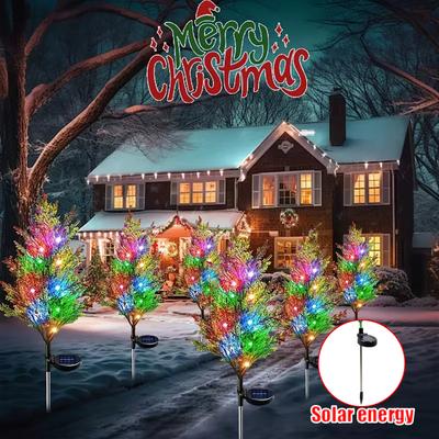 1/2/4 ADET Renkli Solar Noel çam ağacı lambası Noel bahçesi zemin lambası bahçe geçitleri ve Noel dekorasyonu için uygundur