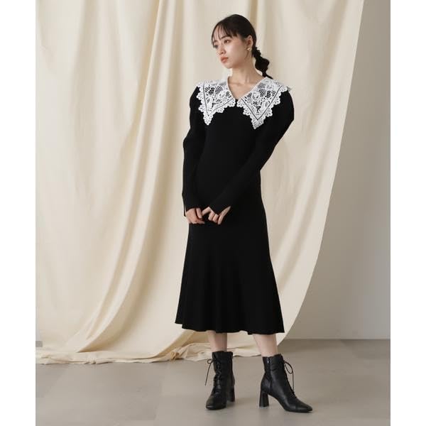 Jill by Jill Stuart Women's Ecru Lace-Collar Knit Dress, Casual Dress