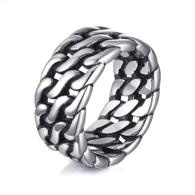 Stainless Steel Watch Band Style Design Ring Men's Stainless Steel Tail Ring Retro Accessories