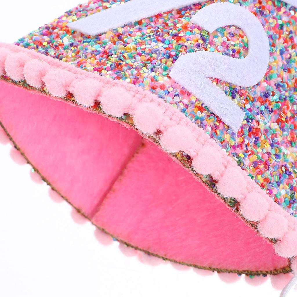 Creative Birthday Party Hats Colorful Polyester Non-Woven Fabric Kids Party Caps with Rope Lightweight Decorative Birthday