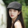 Retro Yamamoto style thin breathable washed linen pleated design octagonal hat temperament show face small equestrian hat