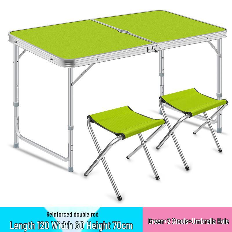 Portable Aluminum Alloy Folding Table and Chairs for Outdoor Camping, Night Market, and Leisure Activities