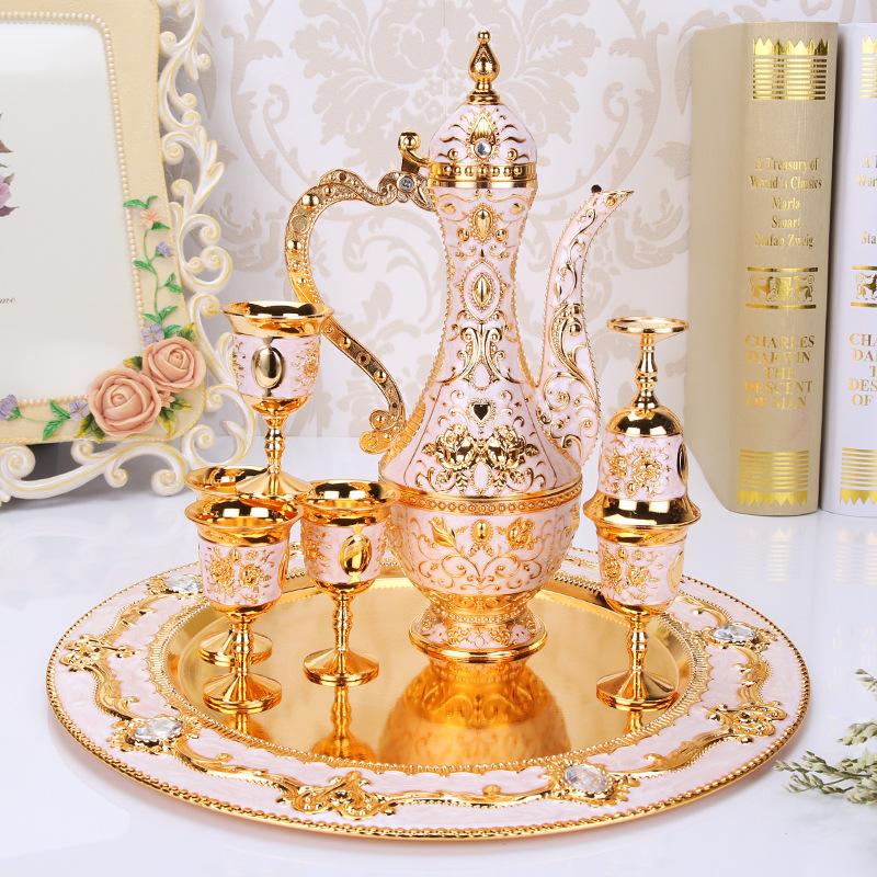 Weinkanne Farbe Zinn Baijiu High-End Kreatives Heimdekorationsstück Geschenk für Männer Weinset Teegeschirr, Weinglas