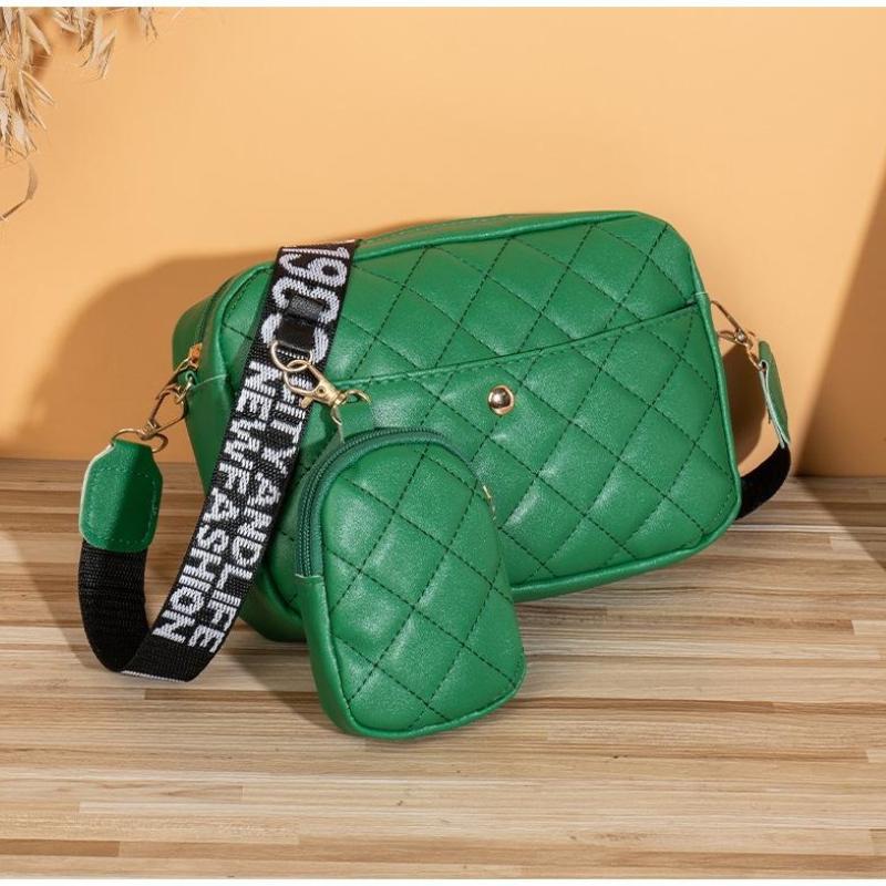 Embroidered Shoulder Bag Two-piece Set Daily Versatile Messenger Bag Large-capacity Bag Women