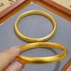 Gold-Plated Lotus Heart Sutra Women's Bracelet - Niche Luxury, Wide Solid Design, Ancient Style