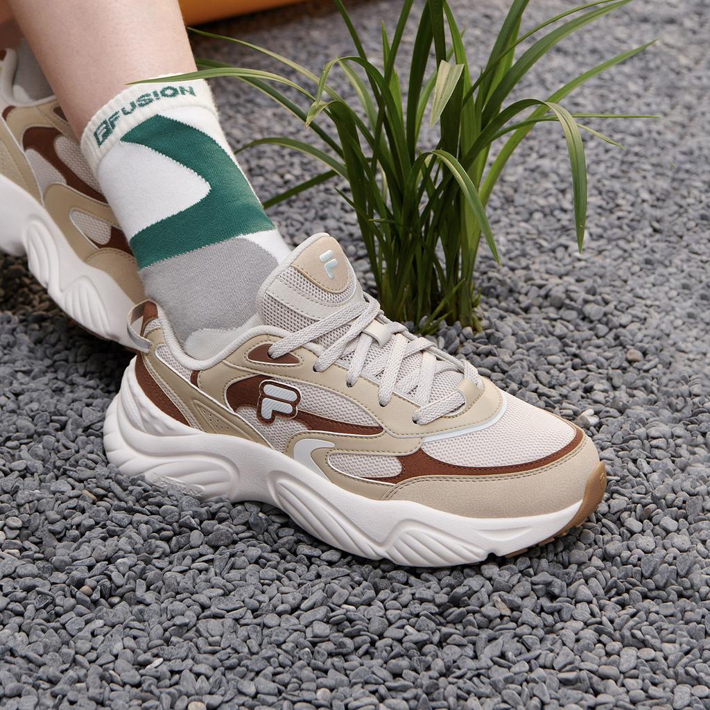 Fila Fusion Conch Ii Retro Comfortable Low Top Casual Running Shoes Women sneaker Sand T12W331607FRS