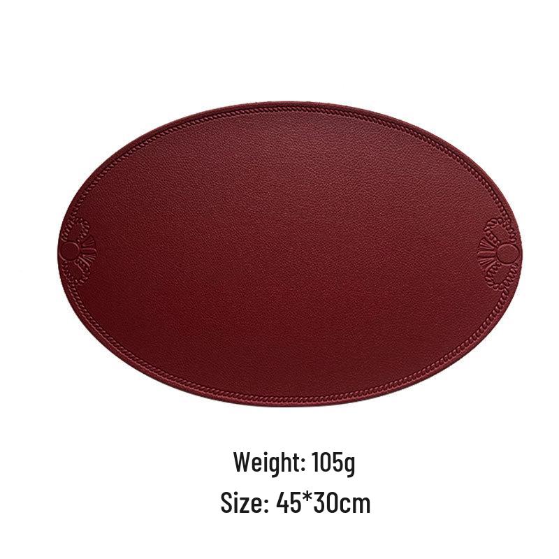 Retro European-Style Leather Placemat, Heat-Resistant, Waterproof & Oil-Proof Nordic Mat