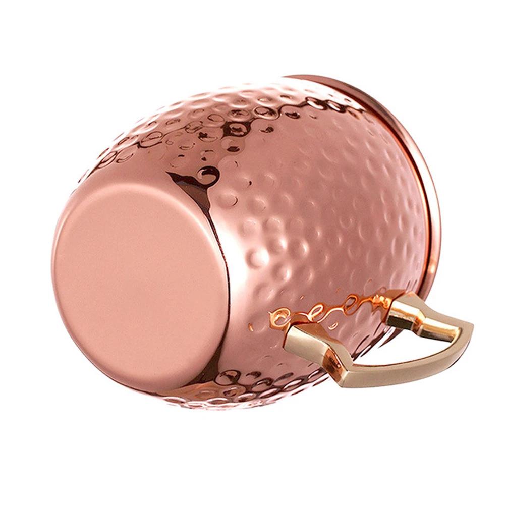1-6PCS Cocktail Wine Cup Moscow Mule Mugs Stainless Steel Copper Plated Juice Beer Cup Coffee Mugs Bar Champagne Party Drinkware