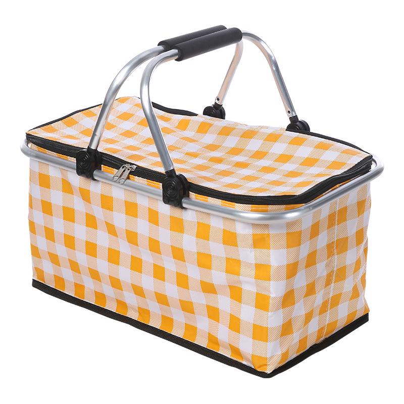 Portable Foldable Insulated Aluminum Foil Picnic Basket for Refrigerated Fast Food