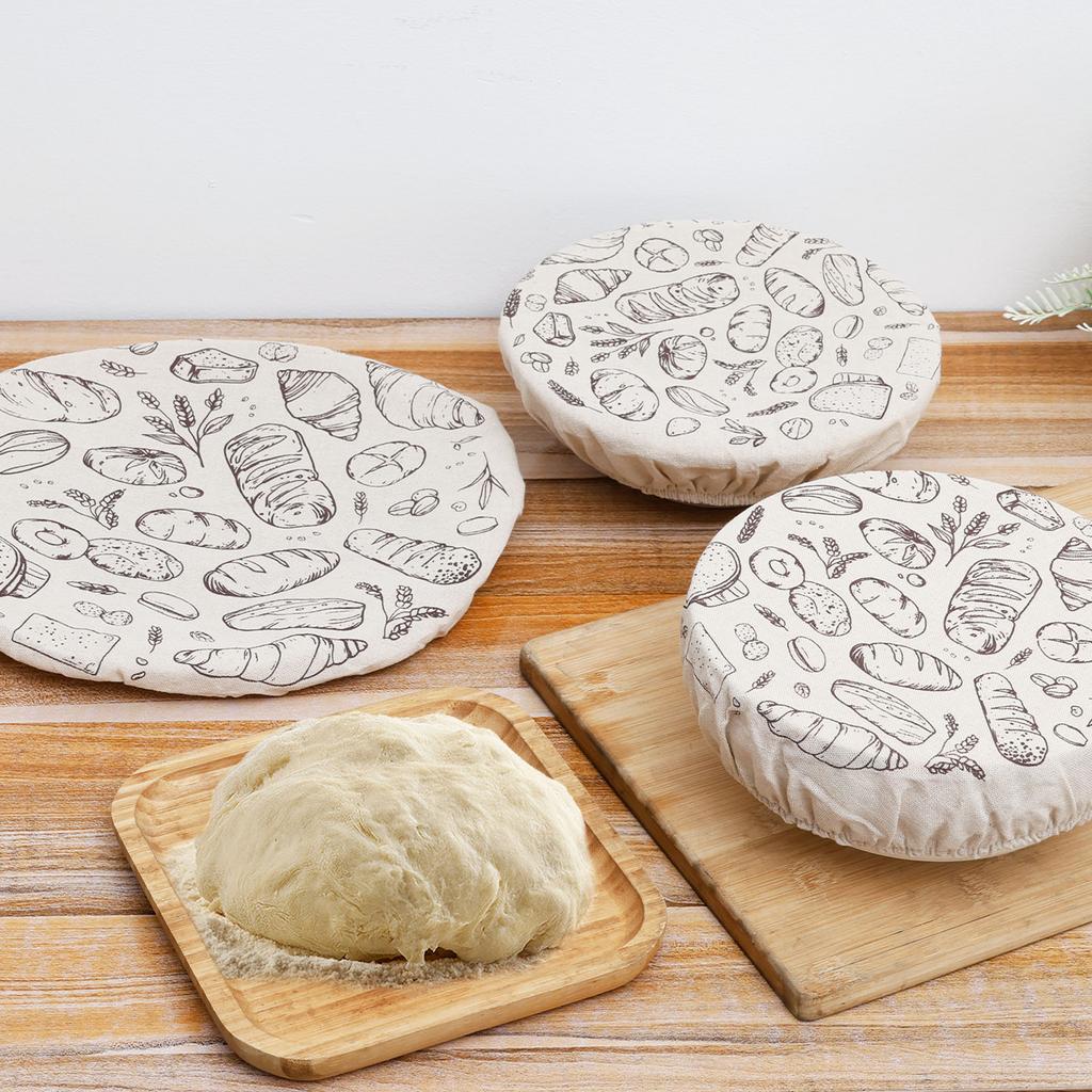 3Pcs Cloth Bowl Cover for Bread Proofing Bread Proofing Cover WIth Elastic Rim, Sourdough Rising Dough Bowl Cover Baking Tool