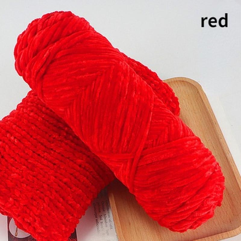 1Pc Chenille Yarn Velvet Yarn Texturized Polyester Blended Cotton Suggest Needle 4MM-5MM