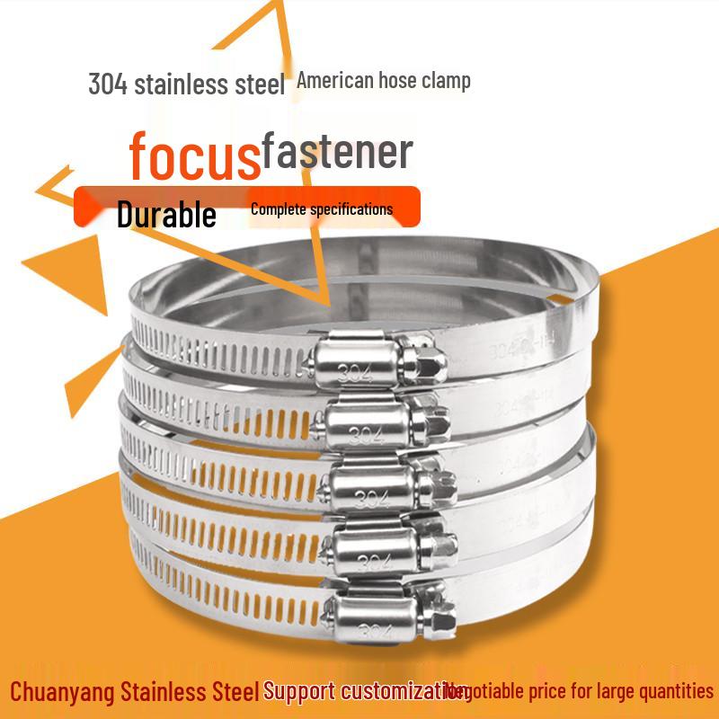 304 Rostfritt Stål Slangklämma Ring Rörklämma Koppling Fästsspänne