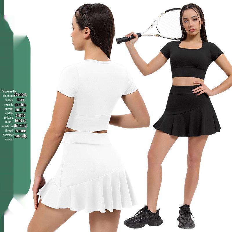 Quick-Dry Outdoor Running Mini Skirt: Irregular Design, Anti-Exposure, Sun Protection Nylon Fabric