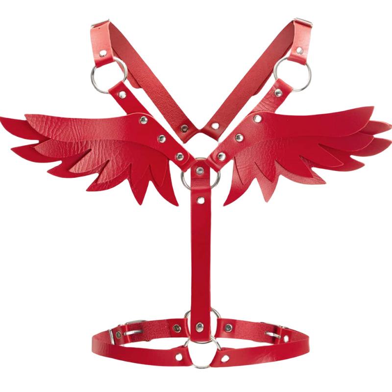 New Women's Angel Wings Chest Strap Cosplay Sexy Leather Punk Sexy Body Bonding Strap Dark