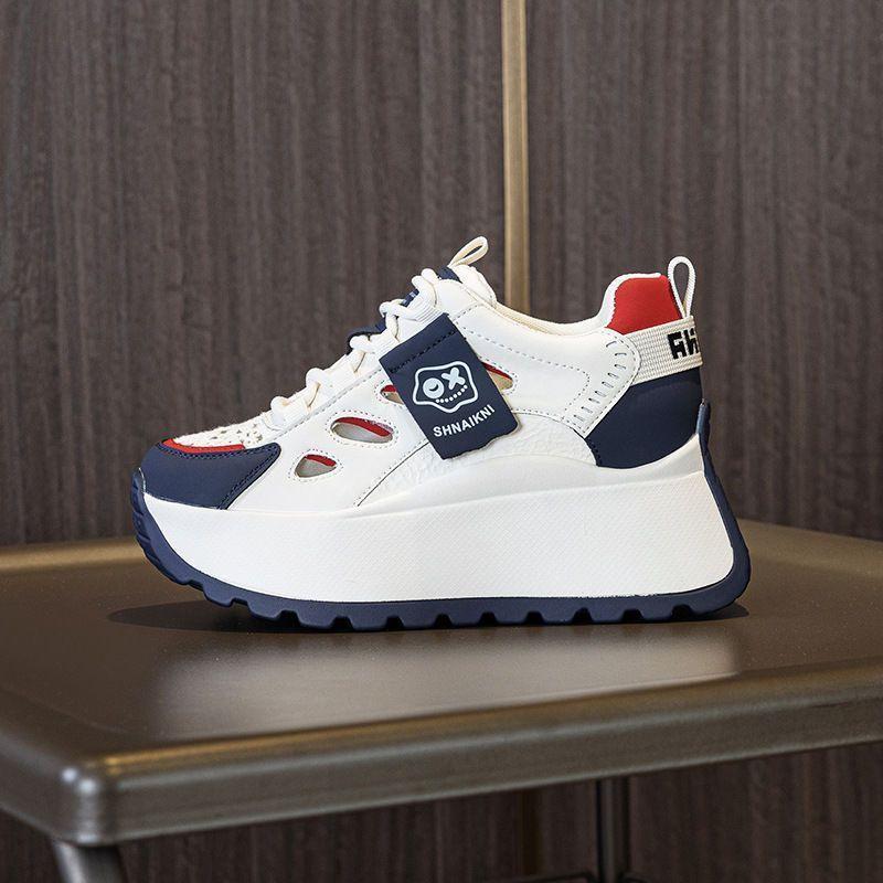 Spring and autumn new 8 cm muffin thick sole heightening women's shoes versatile ultra-thin sports and leisure shoes sports shoes women's shoes