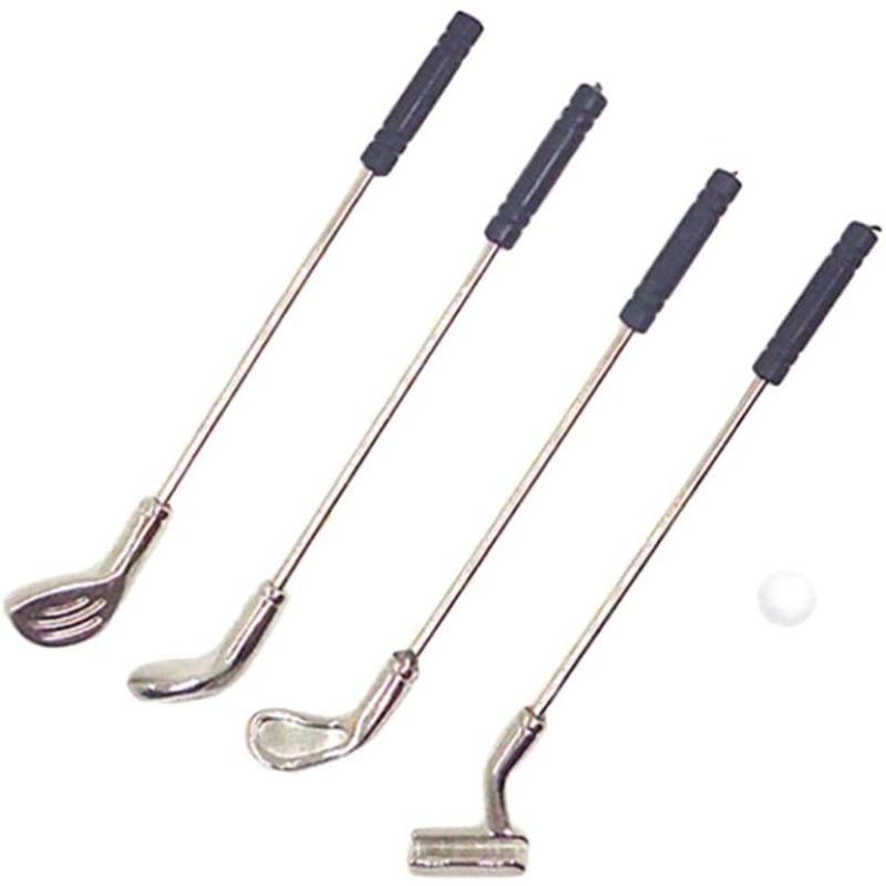 Set de Golf Miniatură pentru Casă de Păpuși Model Miniatură Club de Golf Mini Cluburi de Golf pentru Copii 1:12 Accesorii Mobilier Jucărie Păpușă