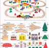 Children's Wooden Train Track Building Blocks Set