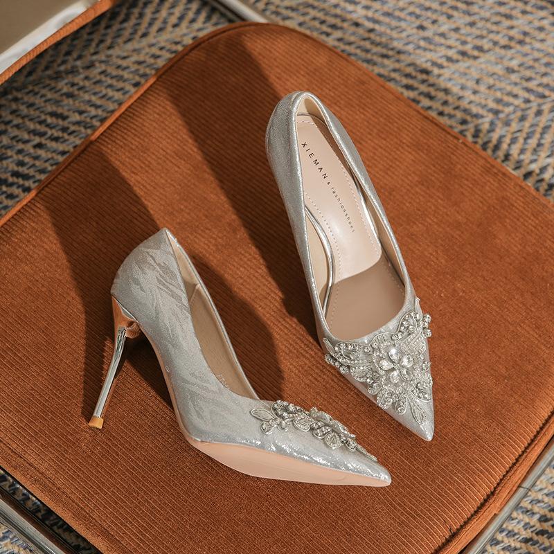 

B high-end wedding banquet festive women s stiletto high heels new sexy show shoes single shoes women 39