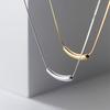 Stainless Steel Needle Pendant Gold Sliver Necklace for Women Snake Bone Chain Stick Choker Accessory