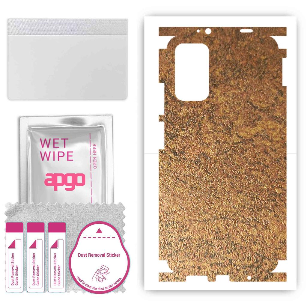 apgo Ochronna naklejka Skin na tył+boki kompatybilna z Xiaomi Redmi 9T, Folia Full Wrap, Folia, Winyl - Wzór Rusty Miedź