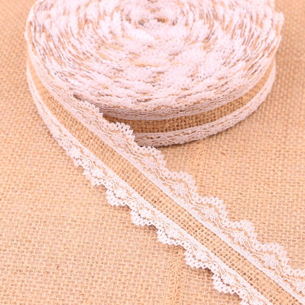 1m/roll Craft Satin Bow Wedding Lace Edge Sisal Trim Jute Burlap Hessian Ribbon