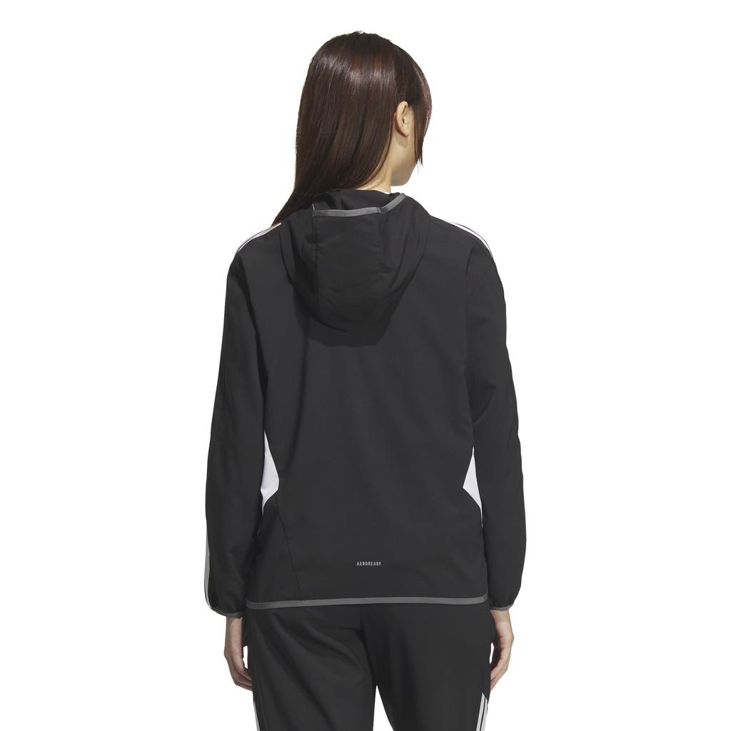 Adidas JSY05 Seasonal Sportswear Loose Fit Color Block Hooded Cross Black Women's Jacket, (JN9998)
