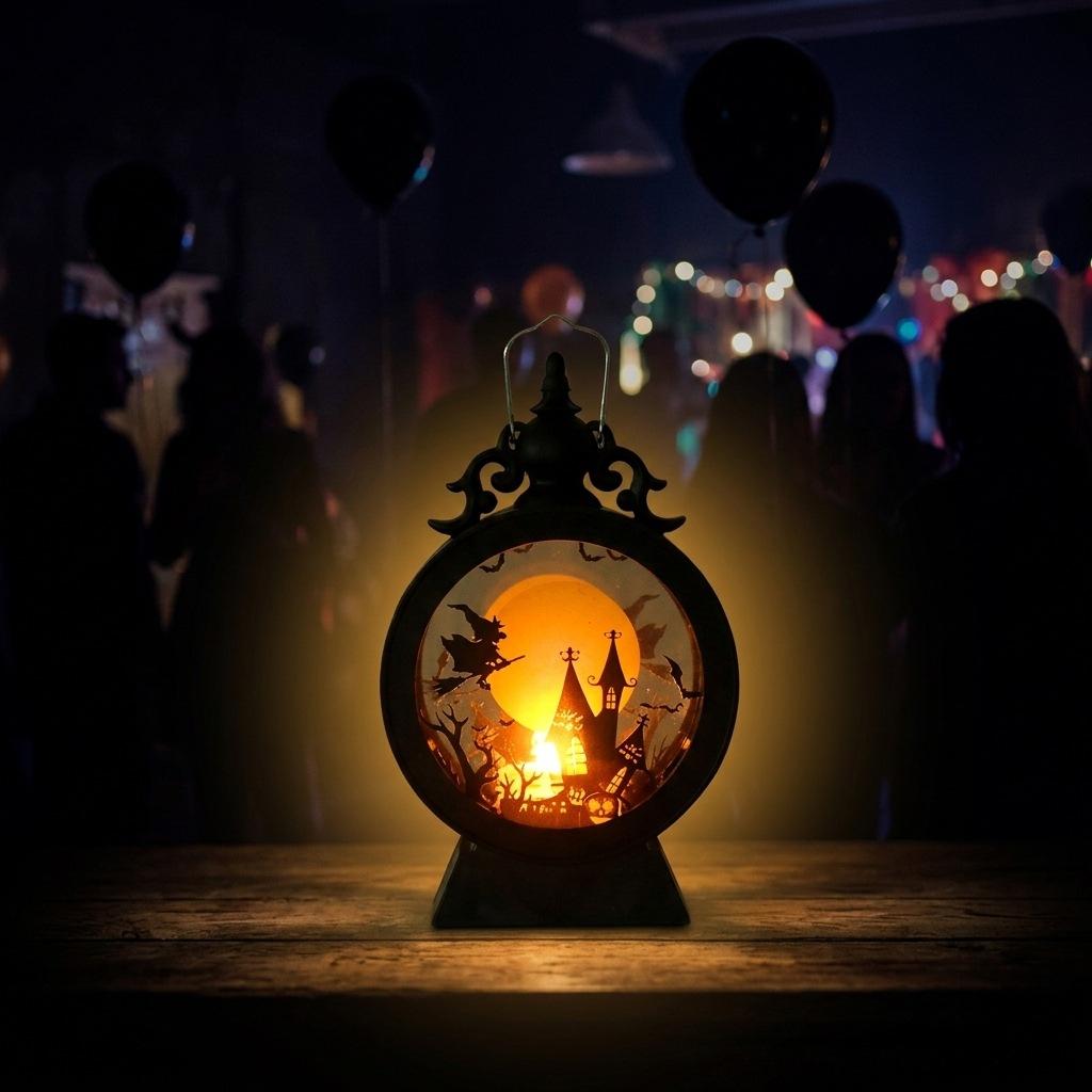 Halloween decoration, electronic candle portable wind lantern party atmosphere arrangement led electronic candle Halloween ornament