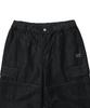 WACKY WILLY Wide Elastic Cargo Denim Pants Black
