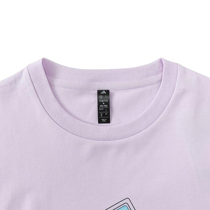 Adidas T Shirts Women's Purple Crew Neck Moderate KC0972
