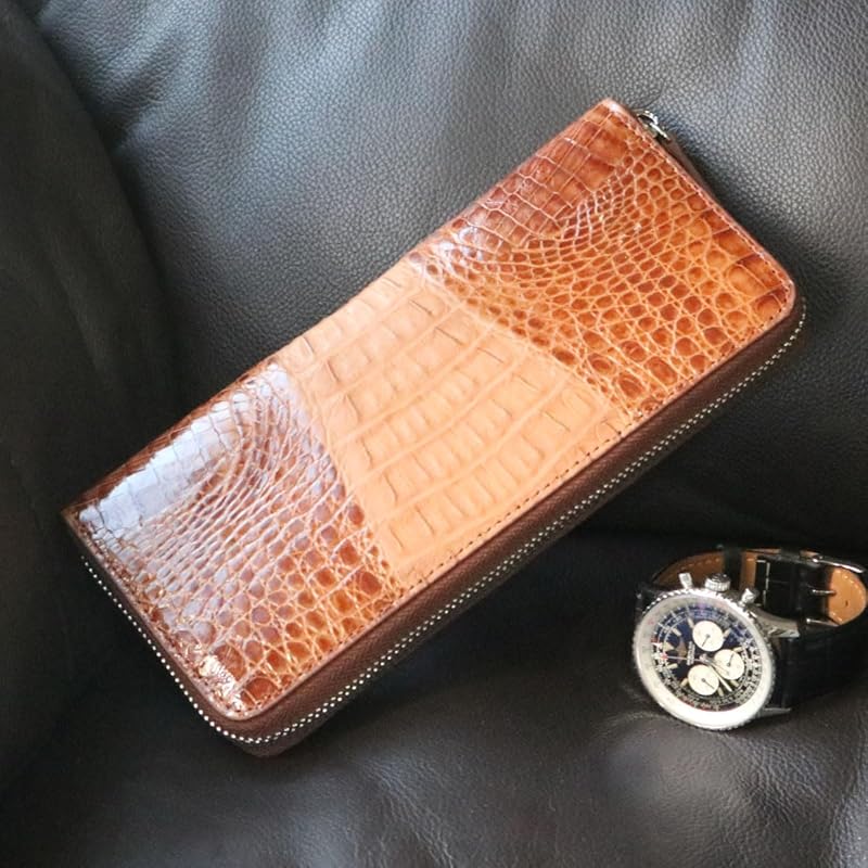 [Berkut] brown crocodile long wallet men's ladies genuine crocodile long wallet genuine leather Genuine leather leather crocodile crocodile leather