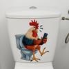 Creative Funny Rooster Bathroom Toilet Lid Sticker Waterproof Self-Adhesive Decoration
