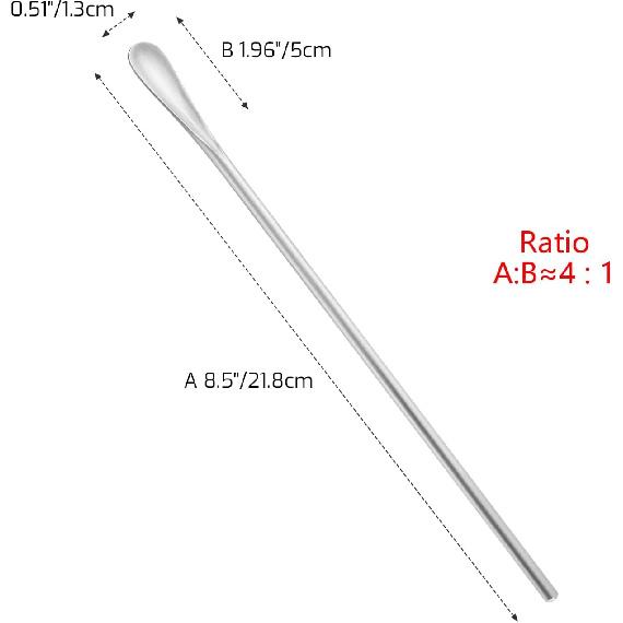 8.5Inch/21.8cm Coffee Stirrers Spoon,Silver Stainless Steel 304# Coffee Stir Sticks,Round Solid Long Handle Cocktail Beverage Iced Tea Stirring